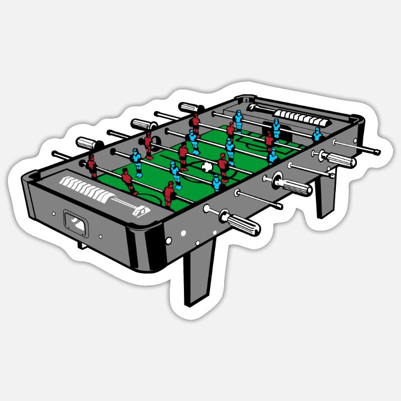 Foosball table table illustration - Sticker size S (10 x 10 cm) - white matte