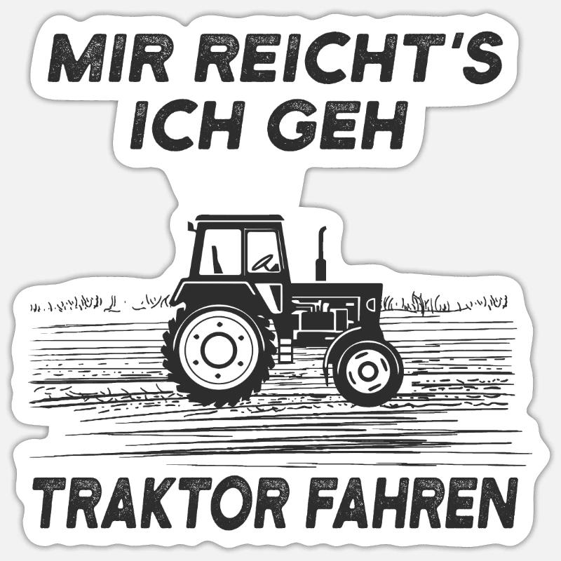 Traktor - Sticker Größe S (10 x 10 cm) - Mattweiß