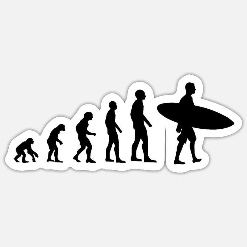 Surfer Evolution of Man Surf Surfboard Sticker size S (10 x 10 cm)