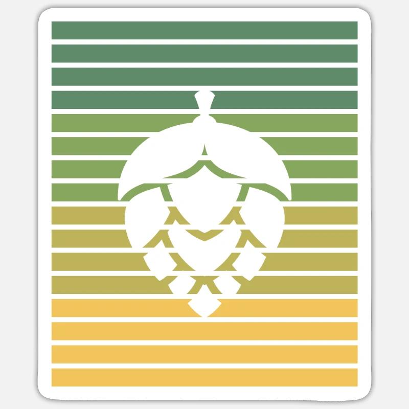 Retro beer hops - Sticker size S (10 x 10 cm) - white matte