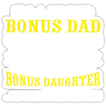 Funny Bonus Dad Stepdaughter Stepdad Fathers Day G - Sticker taille S (10 x 10 cm) - blanc mat - Devant