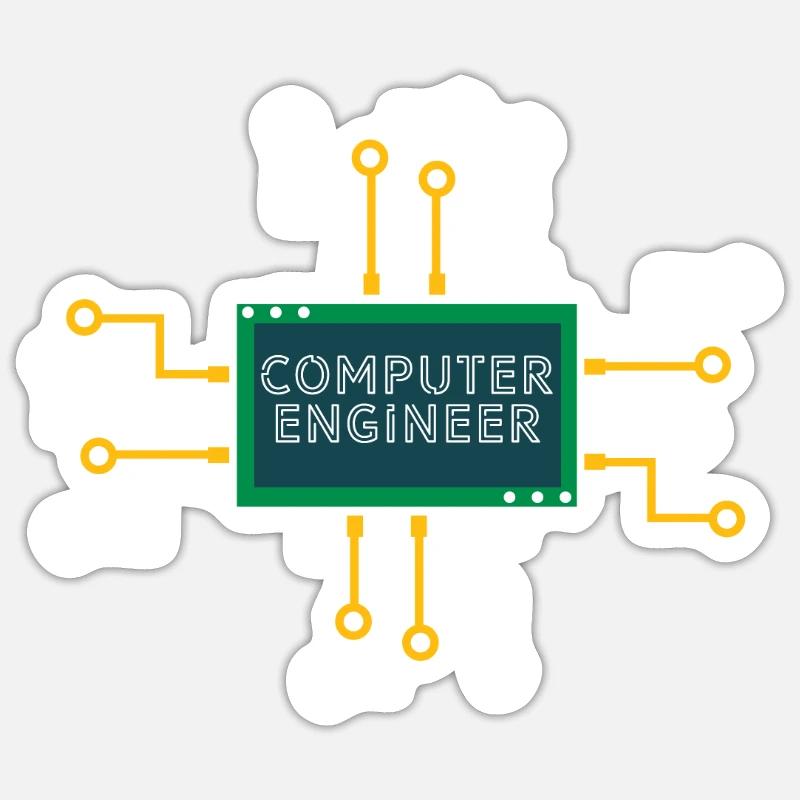 Computer Ingenieur Nerd Informatik Informatik - Sticker Größe S (10 x 10 cm) - Mattweiß