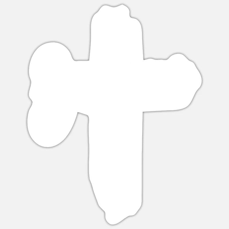 La croix de Jésus - Sticker taille S (10 x 10 cm) - blanc mat