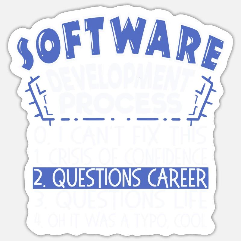 Software Entwickler Sprüche Lustig Computer Nerd Sticker Größe S (10 x 10 cm)