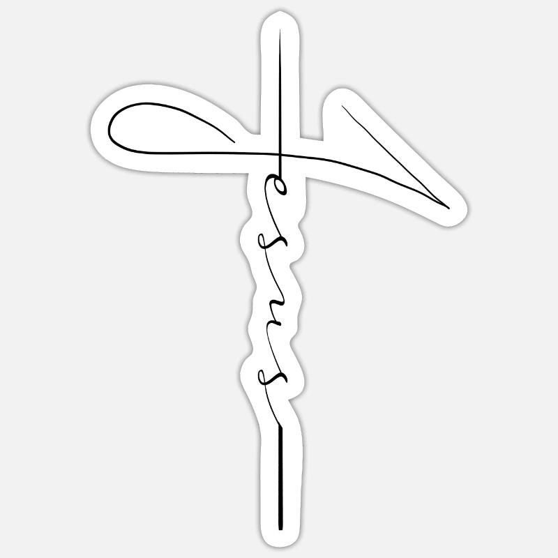La croix de Jésus - Sticker taille S (10 x 10 cm) - blanc mat