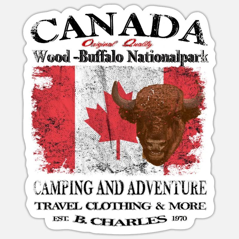 Canada, Canada, camping - Sticker taille S (10 x 10 cm) - blanc mat