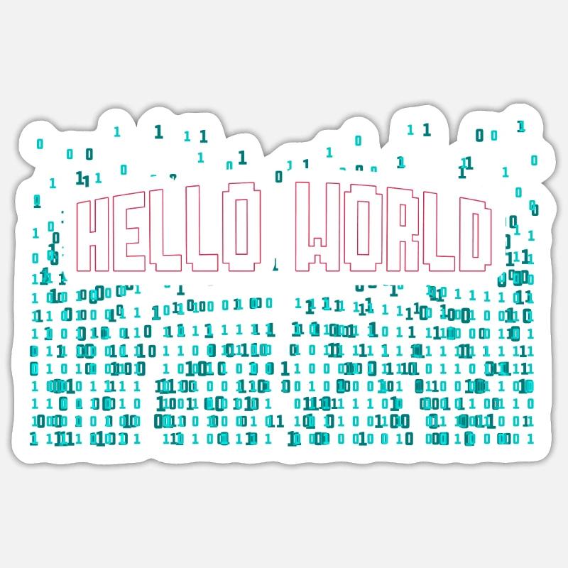 Hello World Computer Scientist Gift Sticker size S (10 x 10 cm)