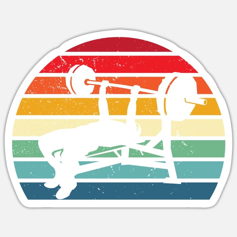 Benchpress Shirt - Bodybuilder Geschenk - Bodybuilder - Sticker Größe S (10 x 10 cm) - Mattweiß