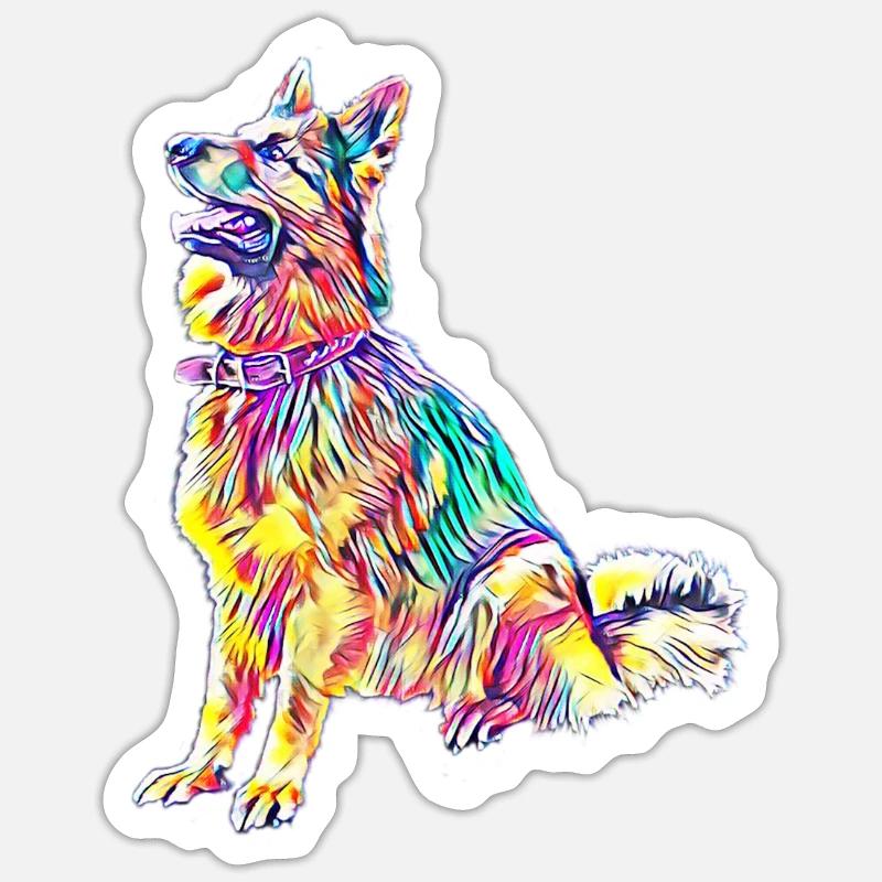 Pastore tedesco - Sticker formato S (10 x 10 cm) - bianco opaco
