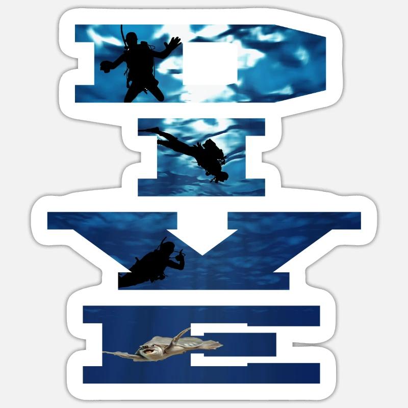 Diver, Sticker size S (10 x 10 cm)