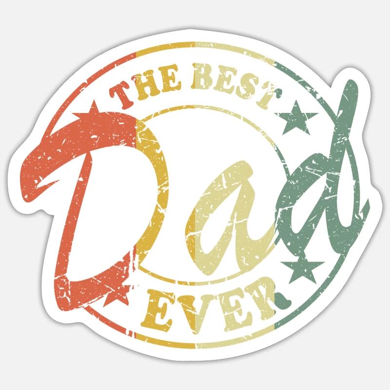 The best Dad ever bester Vater Papa Geschenk - Sticker Größe S (10 x 10 cm) - Mattweiß
