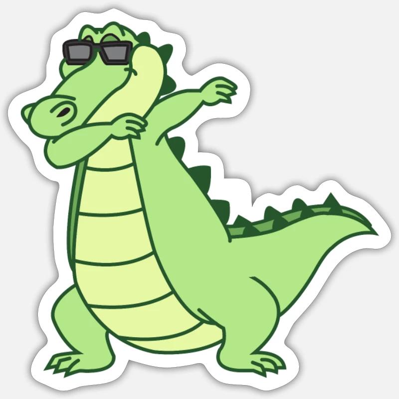Crocodile Dabbing Dab Dance Gift - Sticker size S (10 x 10 cm) - white matte