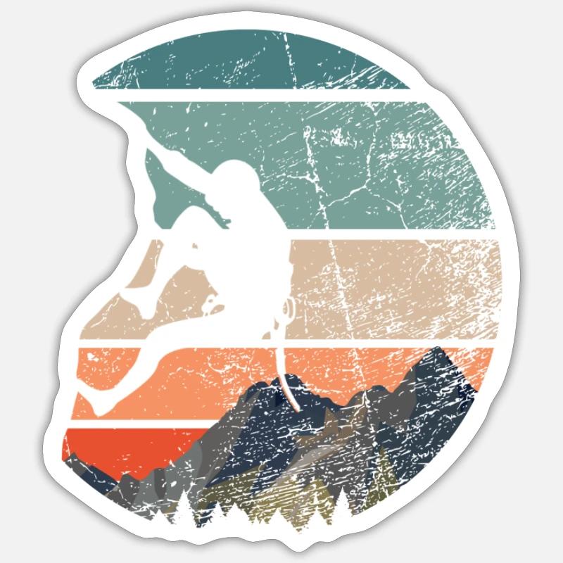 Vintage Boulderer Boulder Geschenk - Sticker Größe S (10 x 10 cm) - Mattweiß