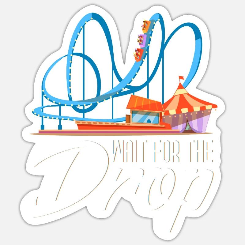 Roller coaster roller coaster amusement park rollercoast - Sticker size S (10 x 10 cm) - white matte
