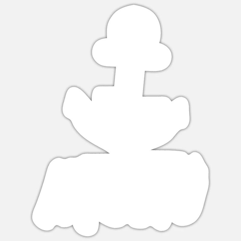 Anker Moin - Sticker taille S (10 x 10 cm) - blanc mat