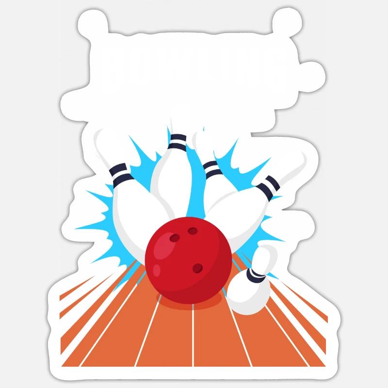 bowling - Sticker taille S (10 x 10 cm) - blanc mat
