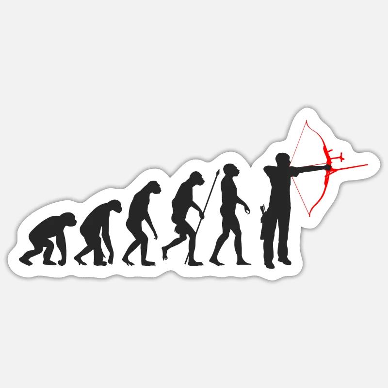 Bogenschießen Evolution Sticker Größe S (10 x 10 cm)