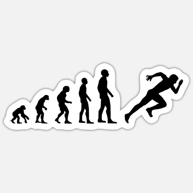 Running human evolution runner sprint Sticker size S (10 x 10 cm)