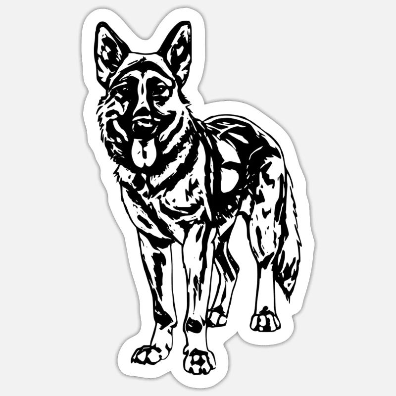 German Shepherd - Sticker size S (10 x 10 cm) - white matte