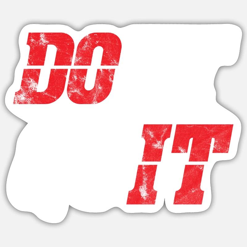 Don't Quit Do it Retro - Sticker Größe S (10 x 10 cm) - Mattweiß