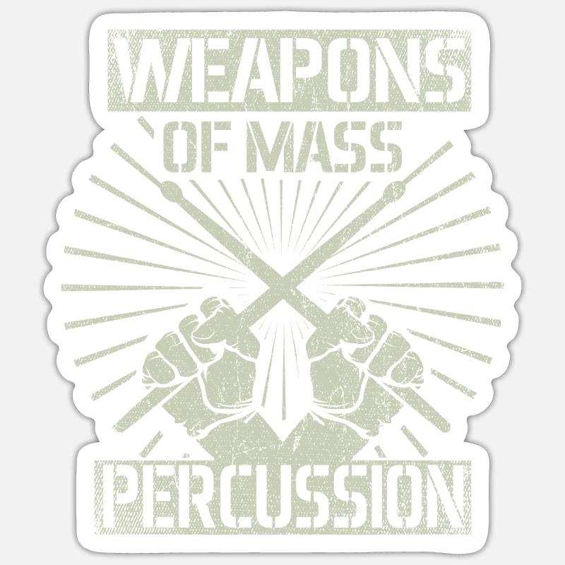 Drums drummer - Sticker size S (10 x 10 cm) - white matte