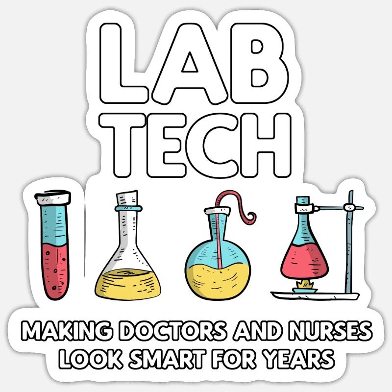 Lab Tech Labor Laborant Sticker Größe S (10 x 10 cm)