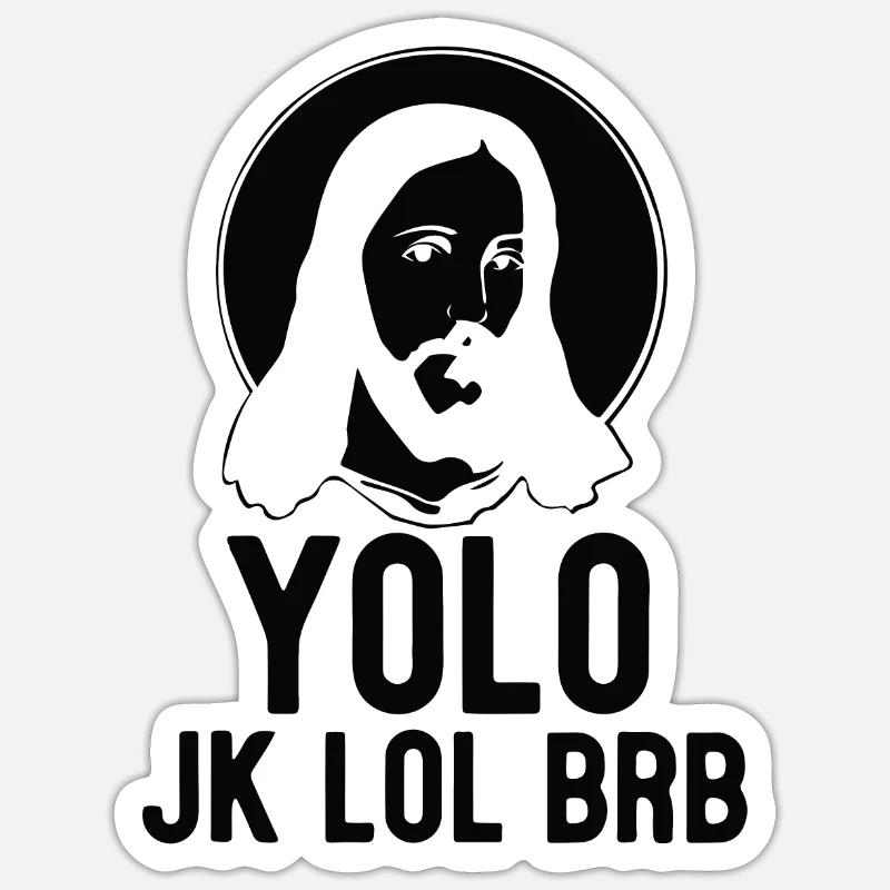 Jésus - Sticker taille S (10 x 10 cm) - blanc mat