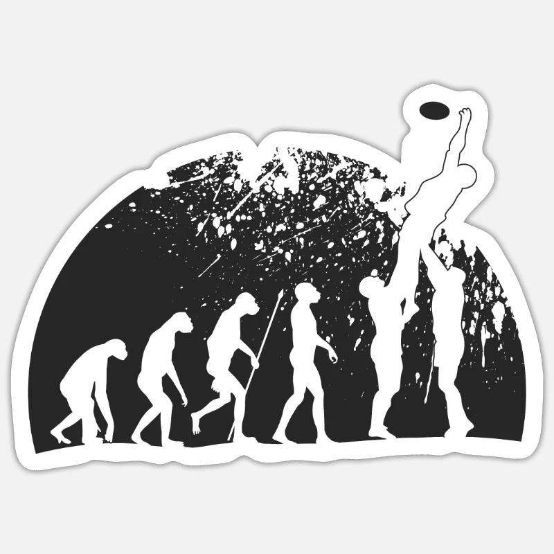 Evolution du rugby Sticker taille S (10 x 10 cm)