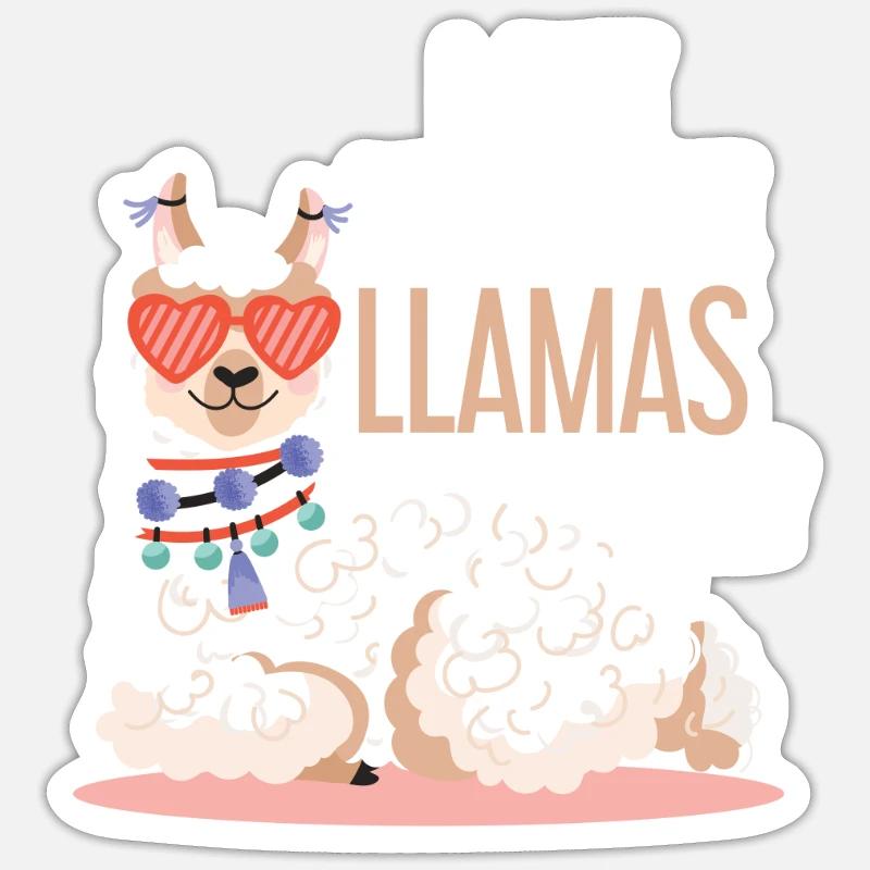 lama - Sticker size S (10 x 10 cm) - white matte