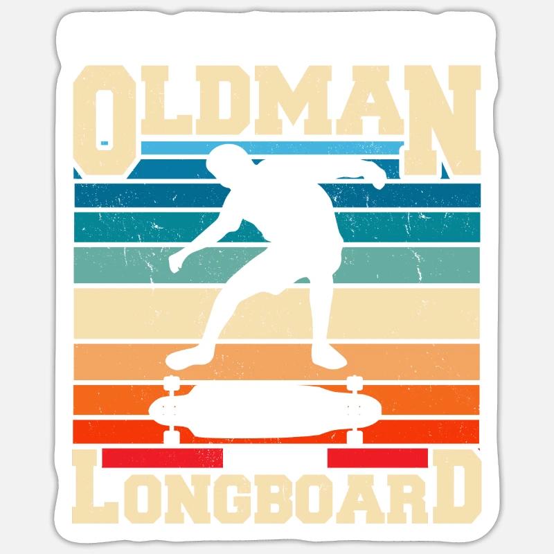longboard - Sticker formato S (10 x 10 cm) - bianco opaco
