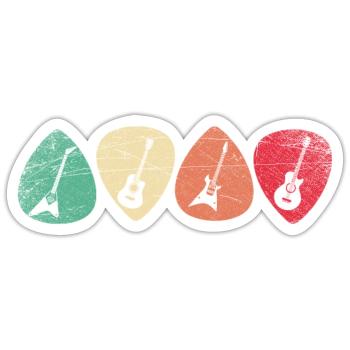 Guitariste guitariste - Sticker taille S (10 x 10 cm) - blanc mat - Devant