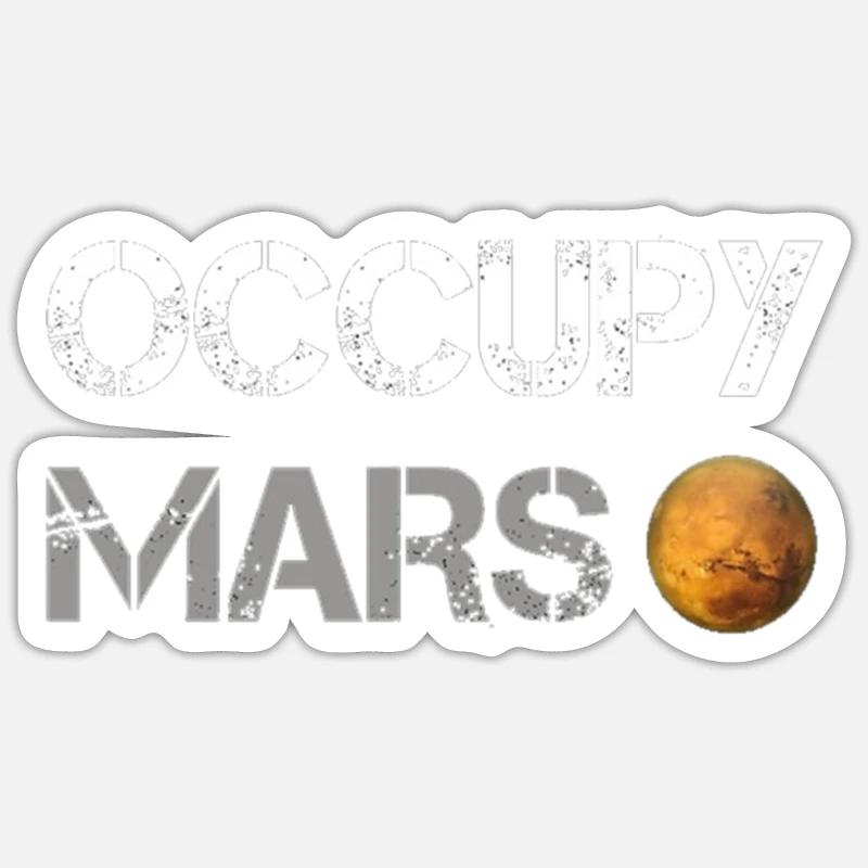 Occupy Mars - Projet Idées cadeaux - Sticker taille S (10 x 10 cm) - blanc mat
