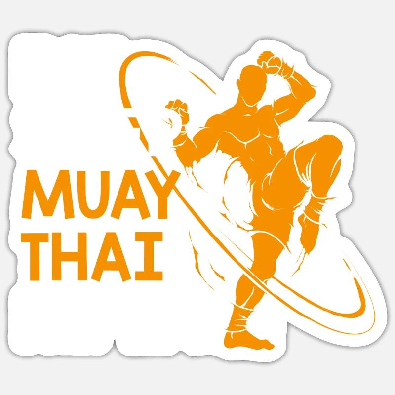 Muay Thai - Sticker formato S (10 x 10 cm) - bianco opaco