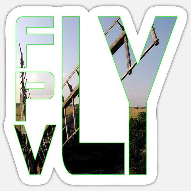 Fly FPV - Sticker Größe S (10 x 10 cm) - Mattweiß