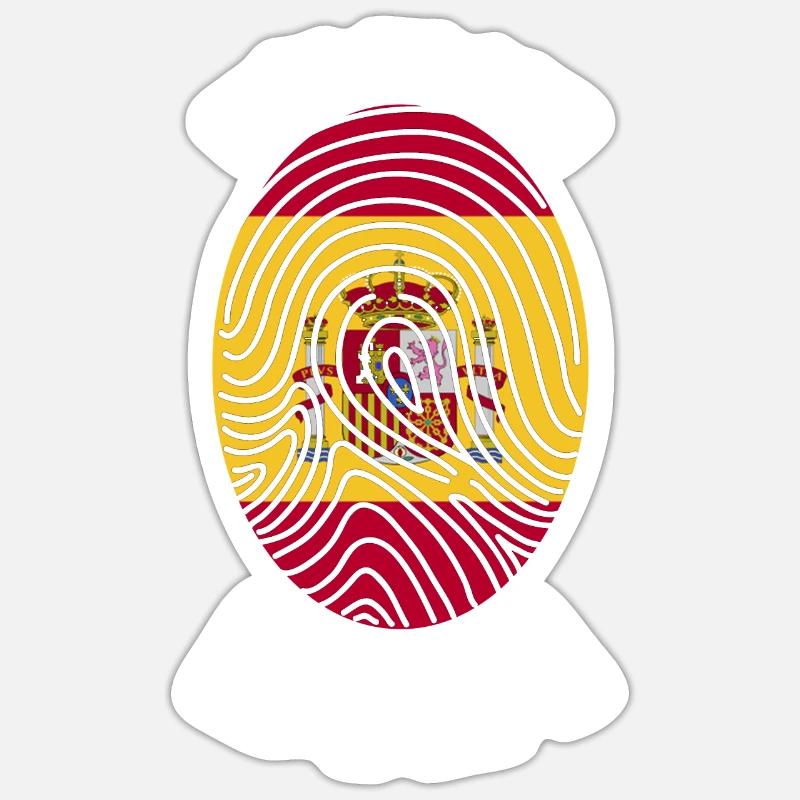 Drapeau espagnol espagnol espagnol ADN espagnol - Sticker taille S (10 x 10 cm) - blanc mat