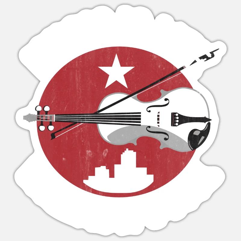 Violon - Sticker taille S (10 x 10 cm) - blanc mat