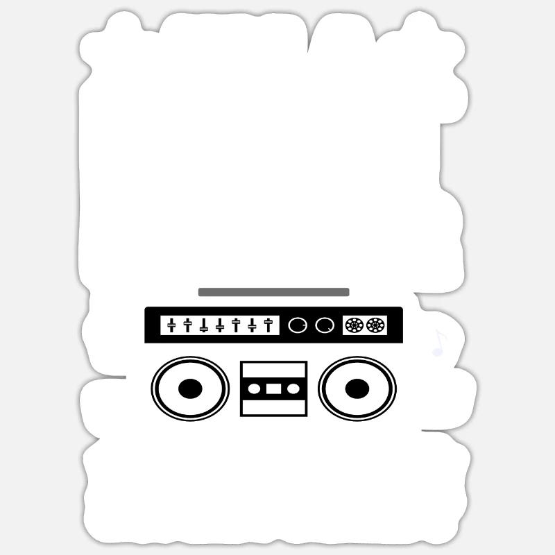 Beatbox - Sticker taille S (10 x 10 cm) - blanc mat