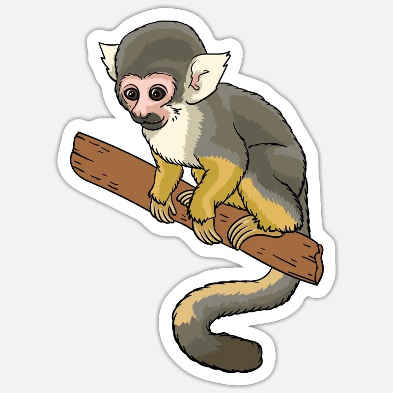 Singe écureuil primate singe écureuil Sticker taille S (10 x 10 cm)
