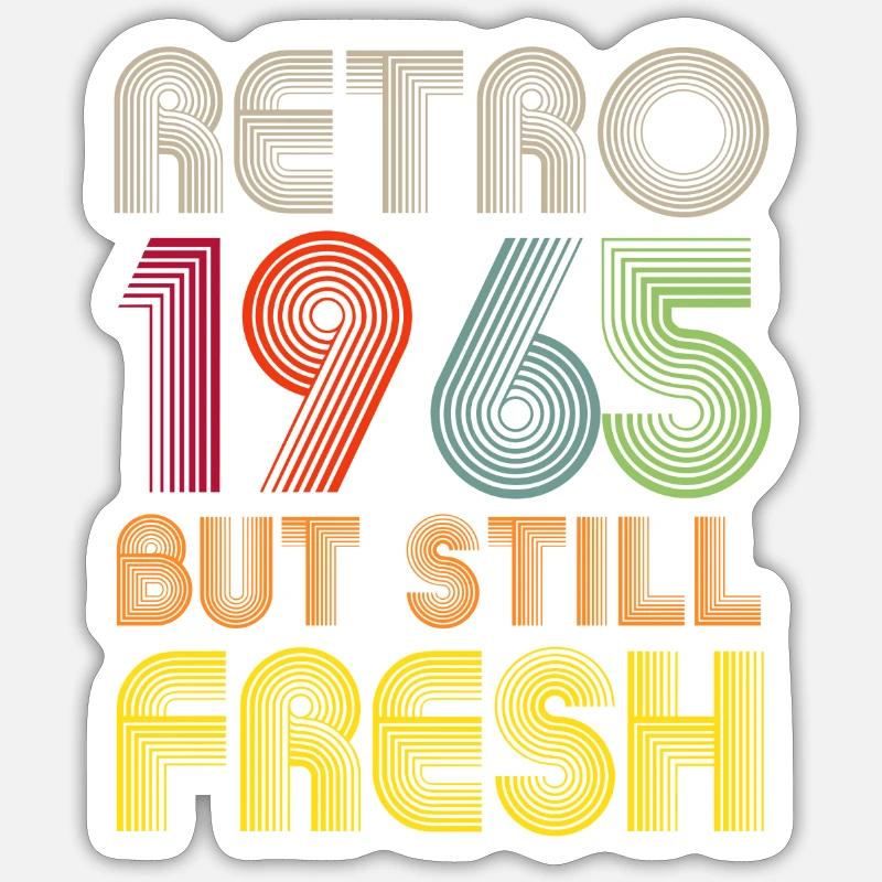 1965 Retro - Sticker Größe S (10 x 10 cm) - Mattweiß