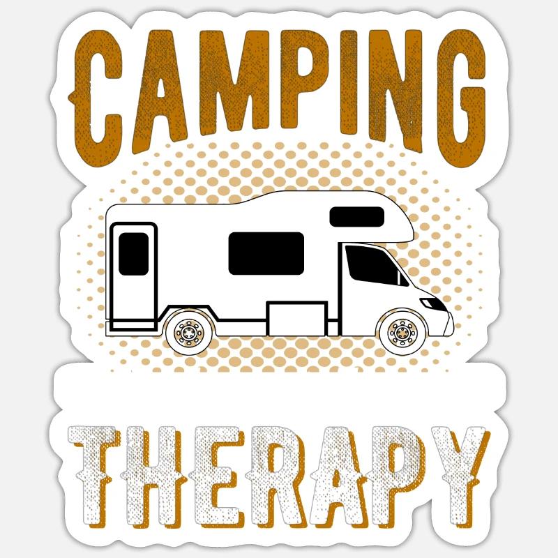 Camper Camping Wohnwagen Geschenk - Sticker Größe S (10 x 10 cm) - Mattweiß