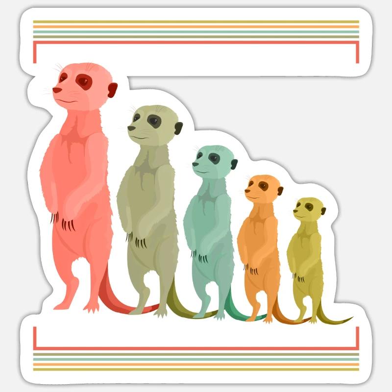 Erdmännchen - Sticker Größe S (10 x 10 cm) - Mattweiß