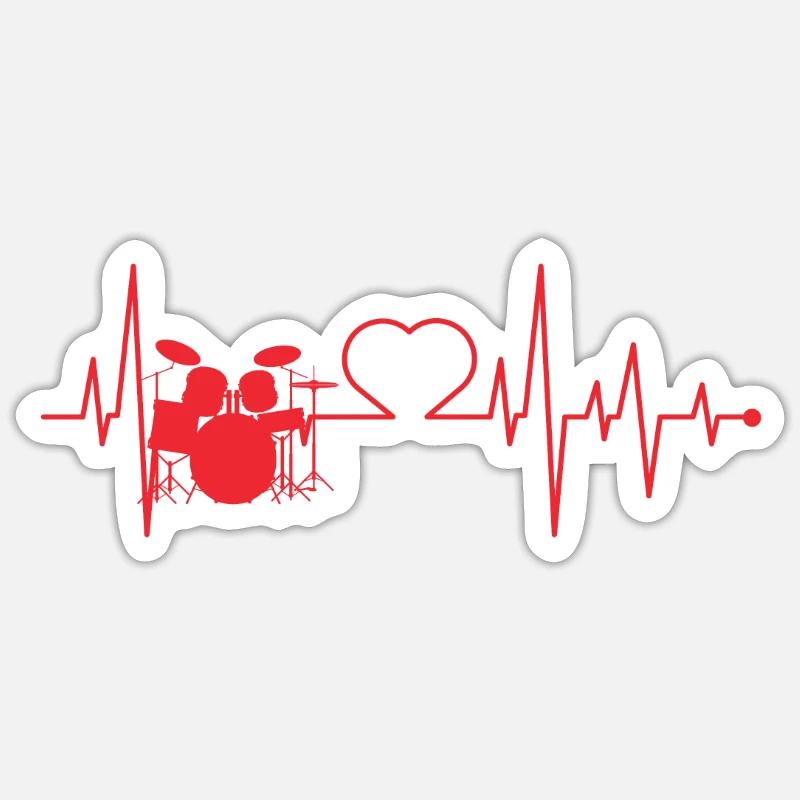 Drummer drums drummer gift - Sticker size S (10 x 10 cm) - white matte
