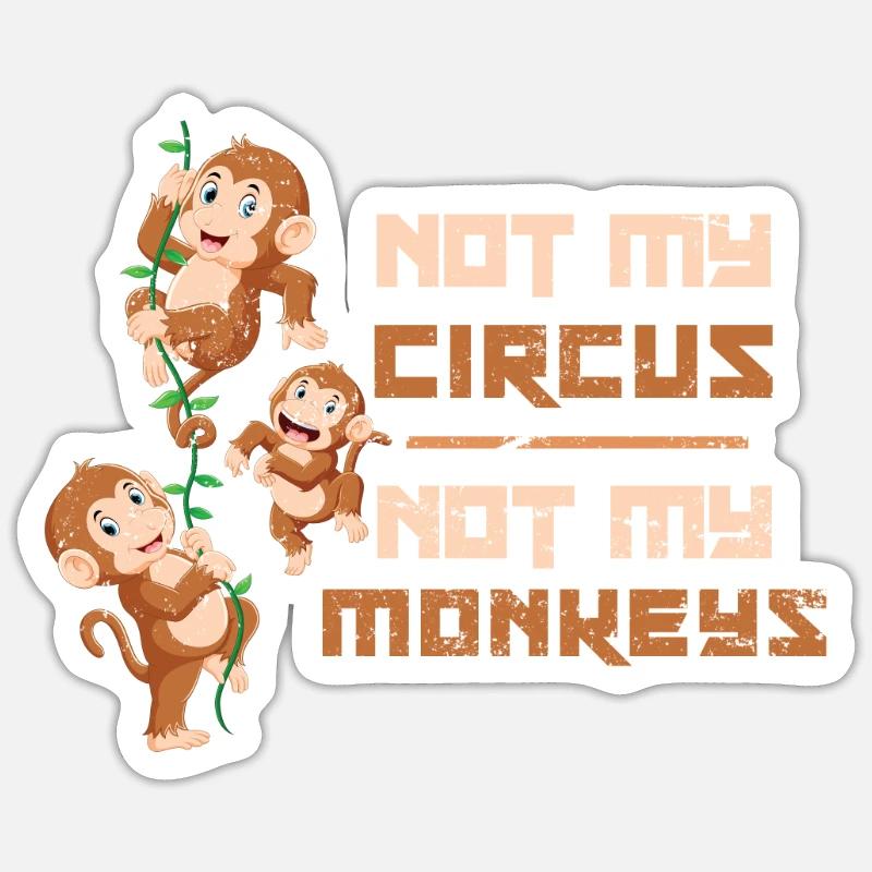 Monkey circus Sticker size S (10 x 10 cm)