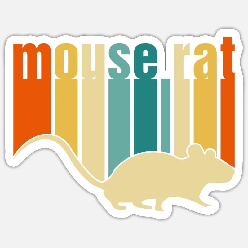 Mouse Rater Mouse Rat Parcs et loisirs Scarec - Sticker taille S (10 x 10 cm) - blanc mat