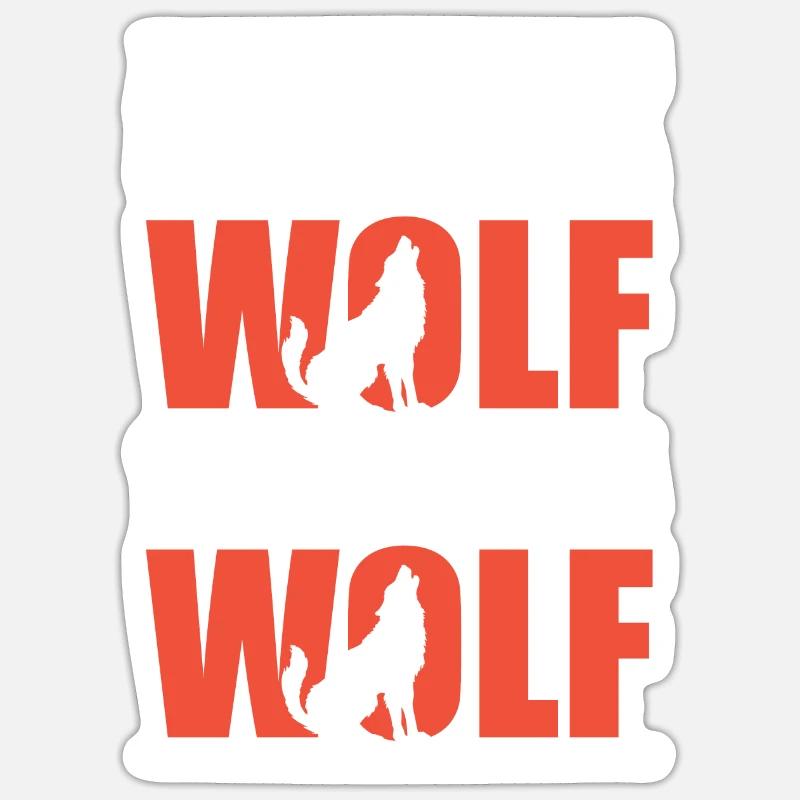 Loup - Sticker taille S (10 x 10 cm) - blanc mat