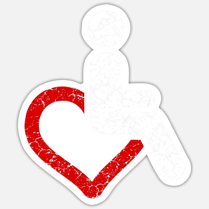Rollstuhl Humor Behinderung Handicap Geschenk - Sticker Größe S (10 x 10 cm) - Mattweiß