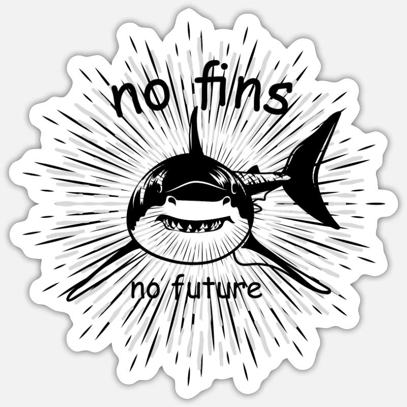 Requin requins requins requin requins cadeau - Sticker taille S (10 x 10 cm) - blanc mat