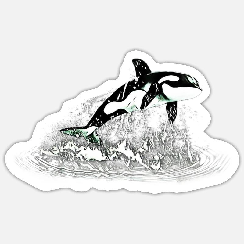 Orca - Sticker taille S (10 x 10 cm) - blanc mat
