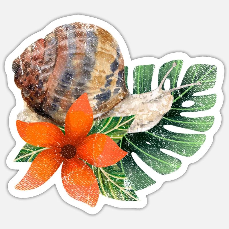 limace - Sticker taille S (10 x 10 cm) - blanc mat