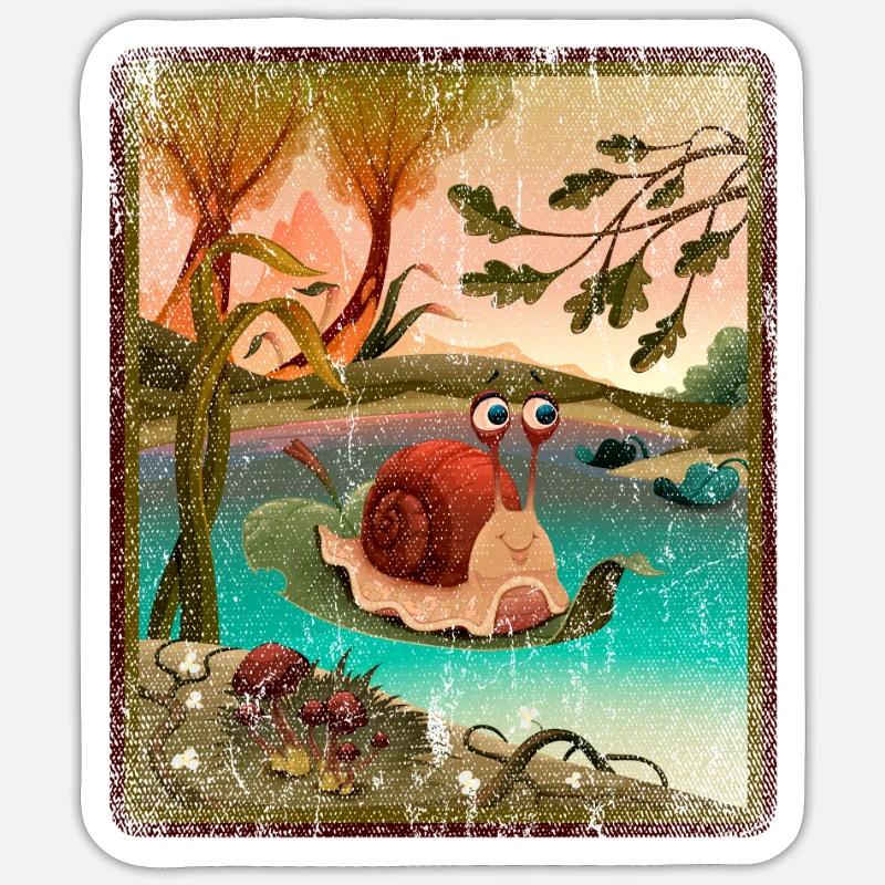 limace - Sticker taille S (10 x 10 cm) - blanc mat